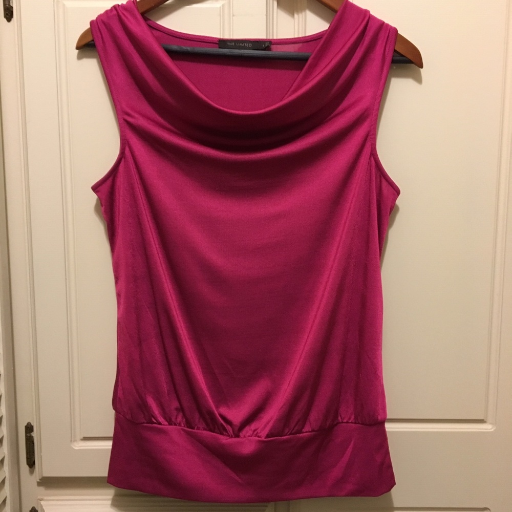 The Limited Draped Neck Top - Fuchsia